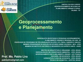 geoprocessamento e planejamento