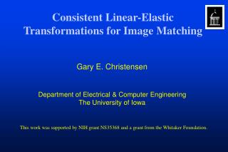 Consistent Linear-Elastic Transformations for Image Matching
