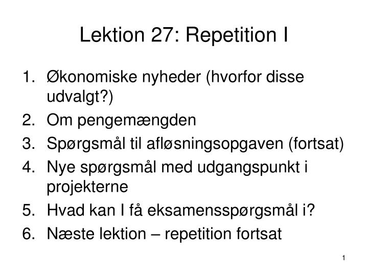 lektion 27 repetition i