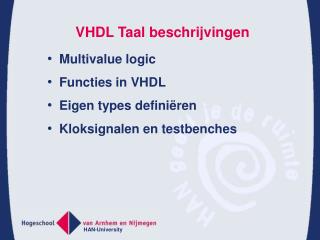 vhdl taal beschrijvingen