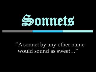 Sonnets