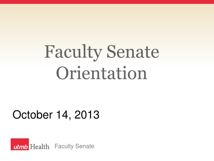 faculty senate orientation