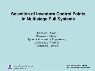 Selection of Inventory Control Points in Multistage Pull Systems