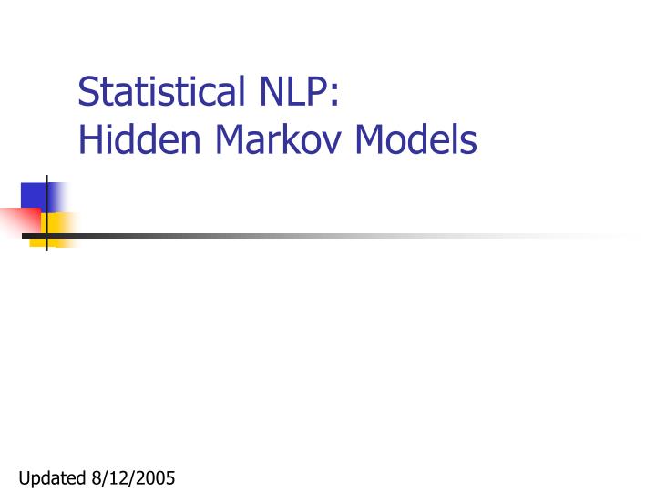 statistical nlp hidden markov models