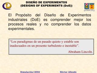 dise o de experimentos designs of experiments doe
