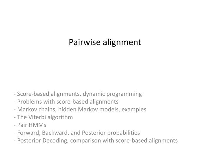 pairwise alignment