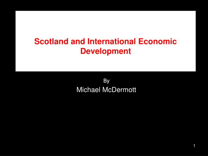 scotland and international economic development