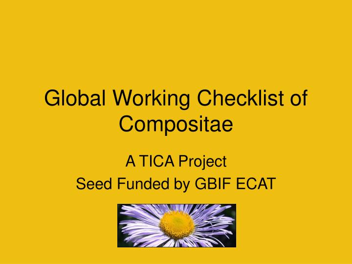 global working checklist of compositae