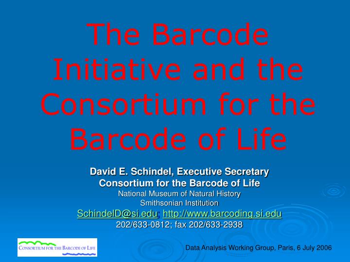 the barcode initiative and the consortium for the barcode of life