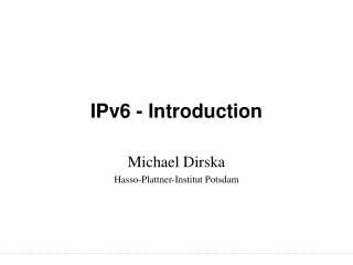 IPv6 - Introduction