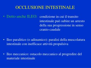 occlusione intestinale