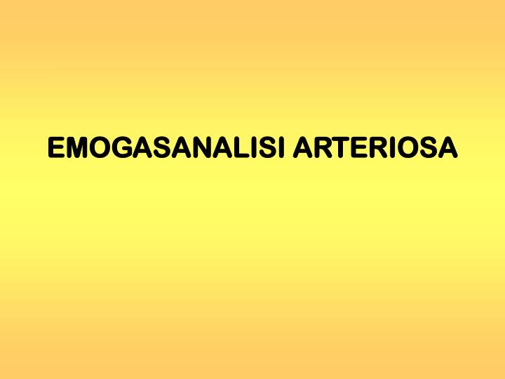 emogasanalisi arteriosa