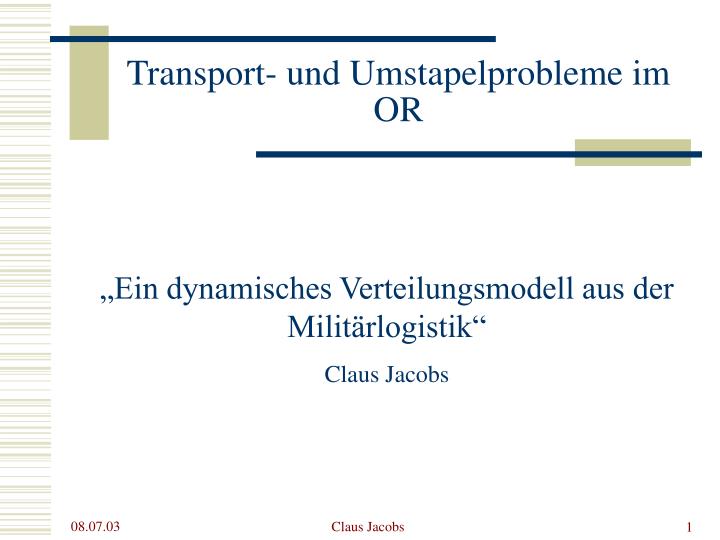 transport und umstapelprobleme im or