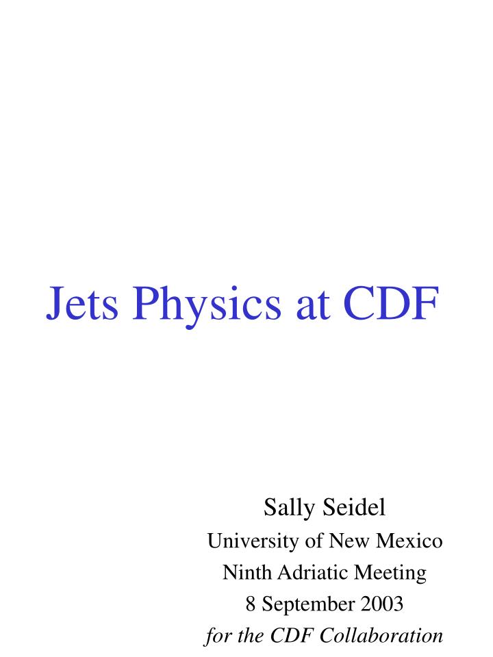 jets physics at cdf