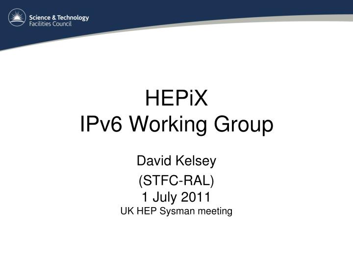 hepix ipv6 working group