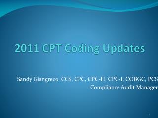 2011 CPT Coding Updates
