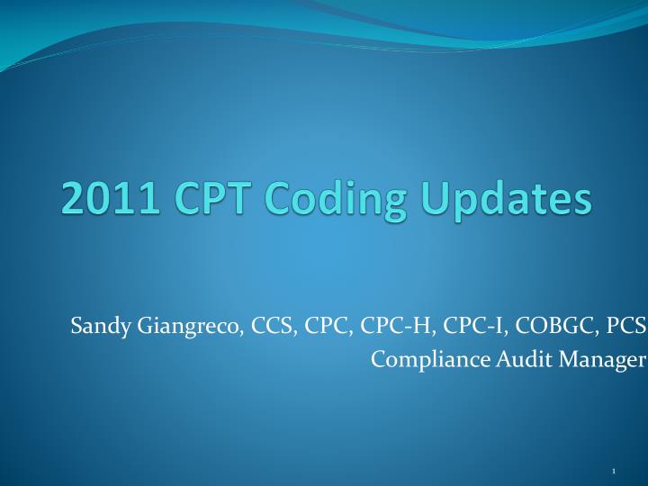 2011 cpt coding updates
