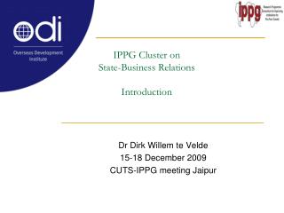 IPPG Cluster on State-Business Relations Introduction