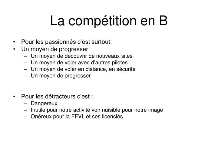 la comp tition en b