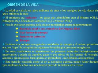 origen de la vida