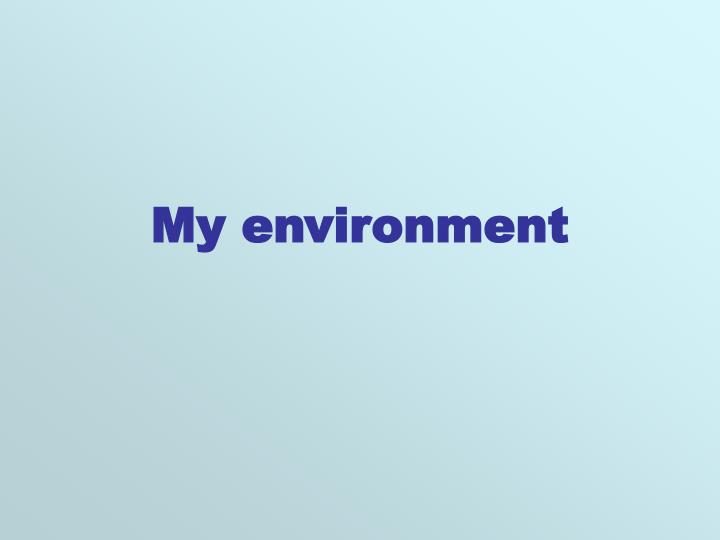 my environment