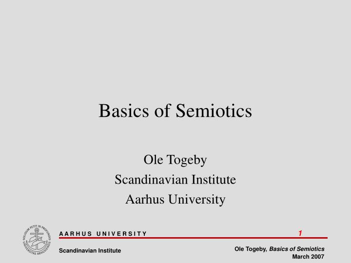 basics of semiotics