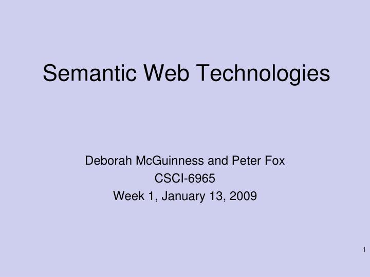 semantic web technologies
