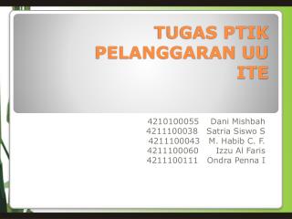 tugas ptik pelanggaran uu ite