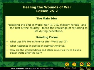 Healing the Wounds of War Lesson 25-2