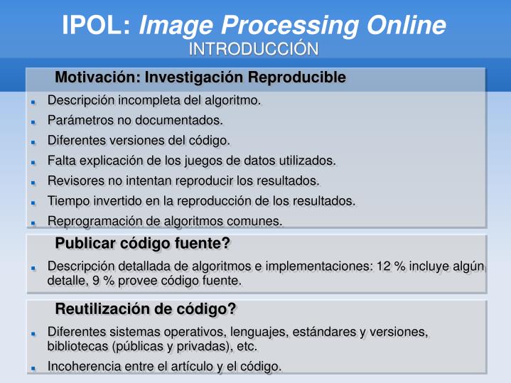 ipol image processing online introducci n