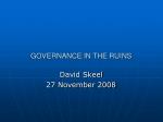 GOVERNANCE IN THE RUINS
