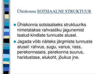 hiskonna sotsiaalne struktuur