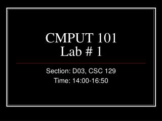 CMPUT 101 Lab # 1