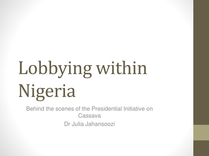 lobbying within nigeria