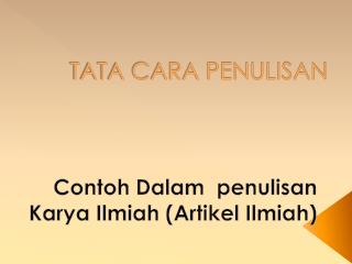 tata cara penulisan