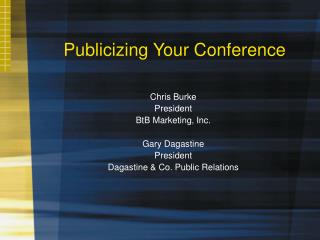 Publicizing Your Conference