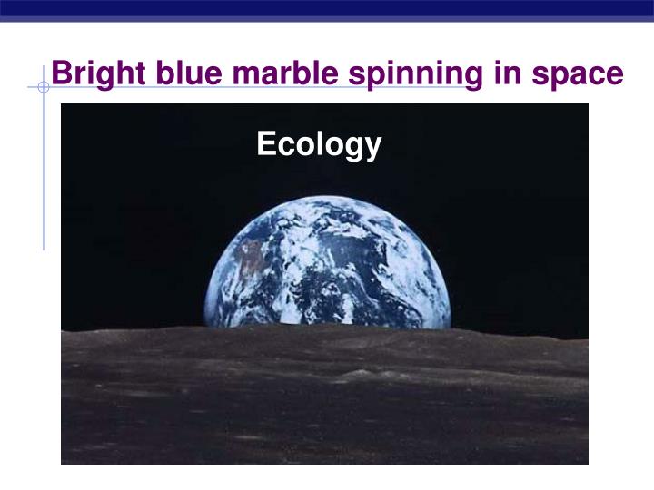 bright blue marble spinning in space