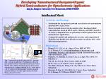 Developing Nanostructured Inorganic-Organic Hybrid Semiconductors for Optoelectronic Applications - slide 1
