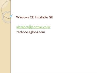 windows ce installable isr