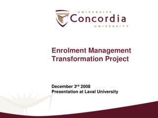 Enrolment Management Transformation Project