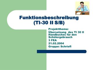funktionsbeschreibung ti 30 ii s b