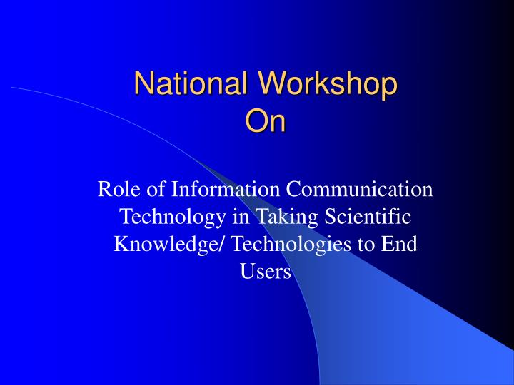 national workshop on