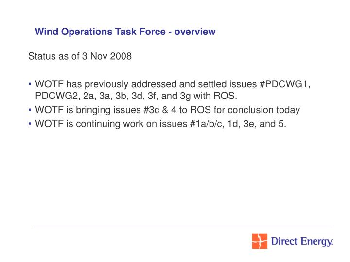 wind operations task force overview