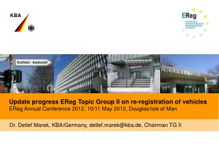 Update progress EReg Topic Group II on re-registration of vehicles