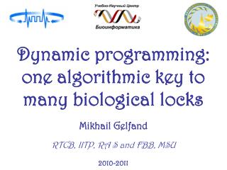 Dynamic programming: one algorithmic key to many biological locks