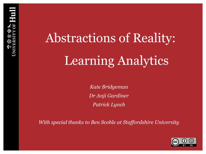 abstractions of reality learning analytics