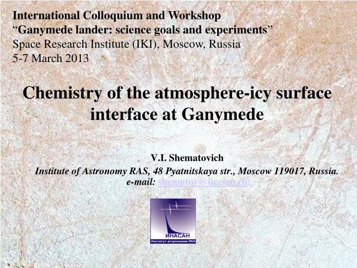 chemistry of the atmosphere icy surface interface at ganymede