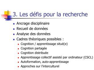 3 les d fis pour la recherche