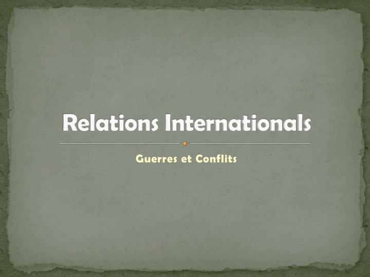 relations internationals