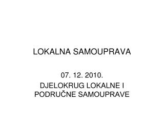 lokalna samouprava